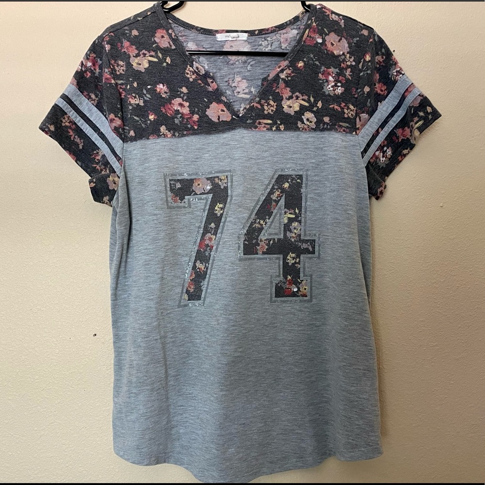 Maurices Floral Short Sleeve Top Large